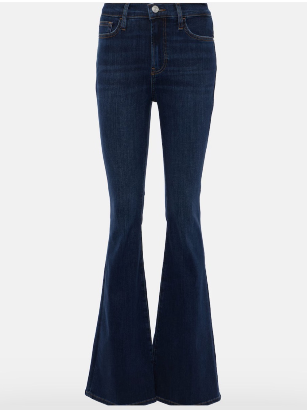 NWT Frame Denim Dark Indigo High-Rise Flare Jeans Size 24 - Picture 5 of 16